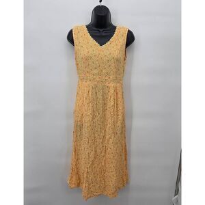 April Cornell Vintage 90's Dress Size Medium Cottagecore Floral Crepe Midi